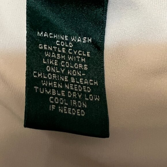 Lauren Ralph Lauren Women’s 2X Ivory Lace Yoke Blouse Top Stretch Plus Size - Picture 4 of 6